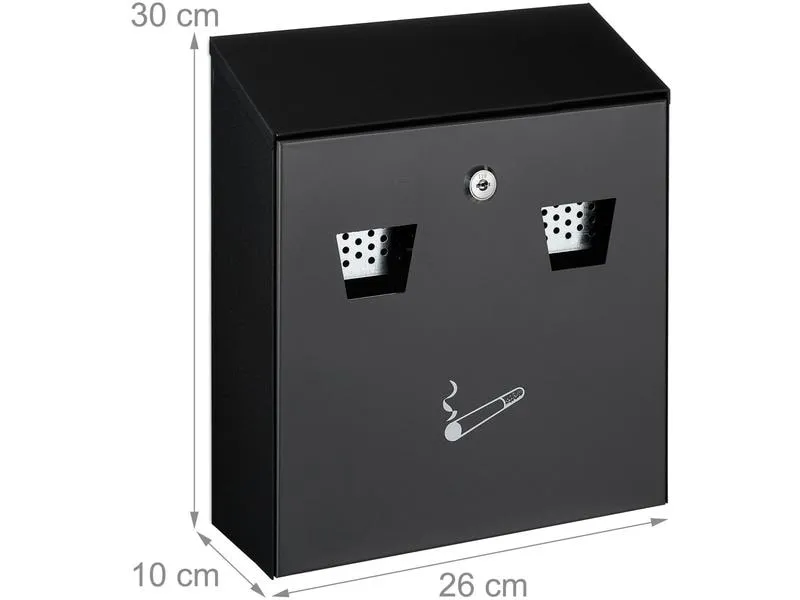 relaxdays Wandascher für aussen Schwarz/Silber relaxdays Wandascher für aussen Schwarz/Silber