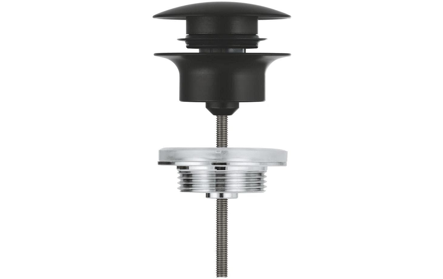GROHE Ablaufgarnitur 65807 Push-Open-Stopfen Schwarz matt