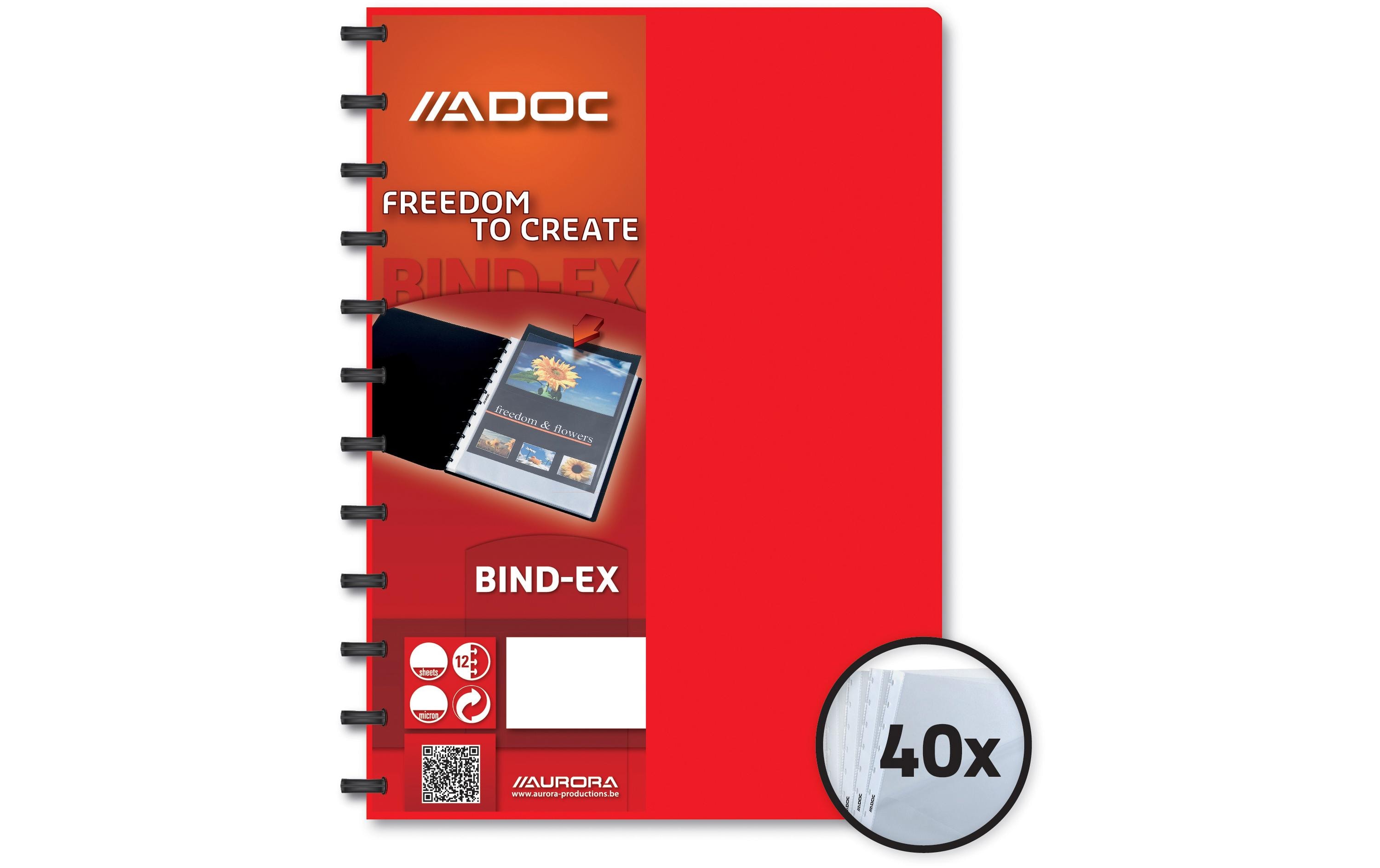 Adoc Sichtbuch Bind-Ex A4, 40 Taschen, Rot Adoc Sichtbuch Bind-Ex A4, 40 Taschen, Rot