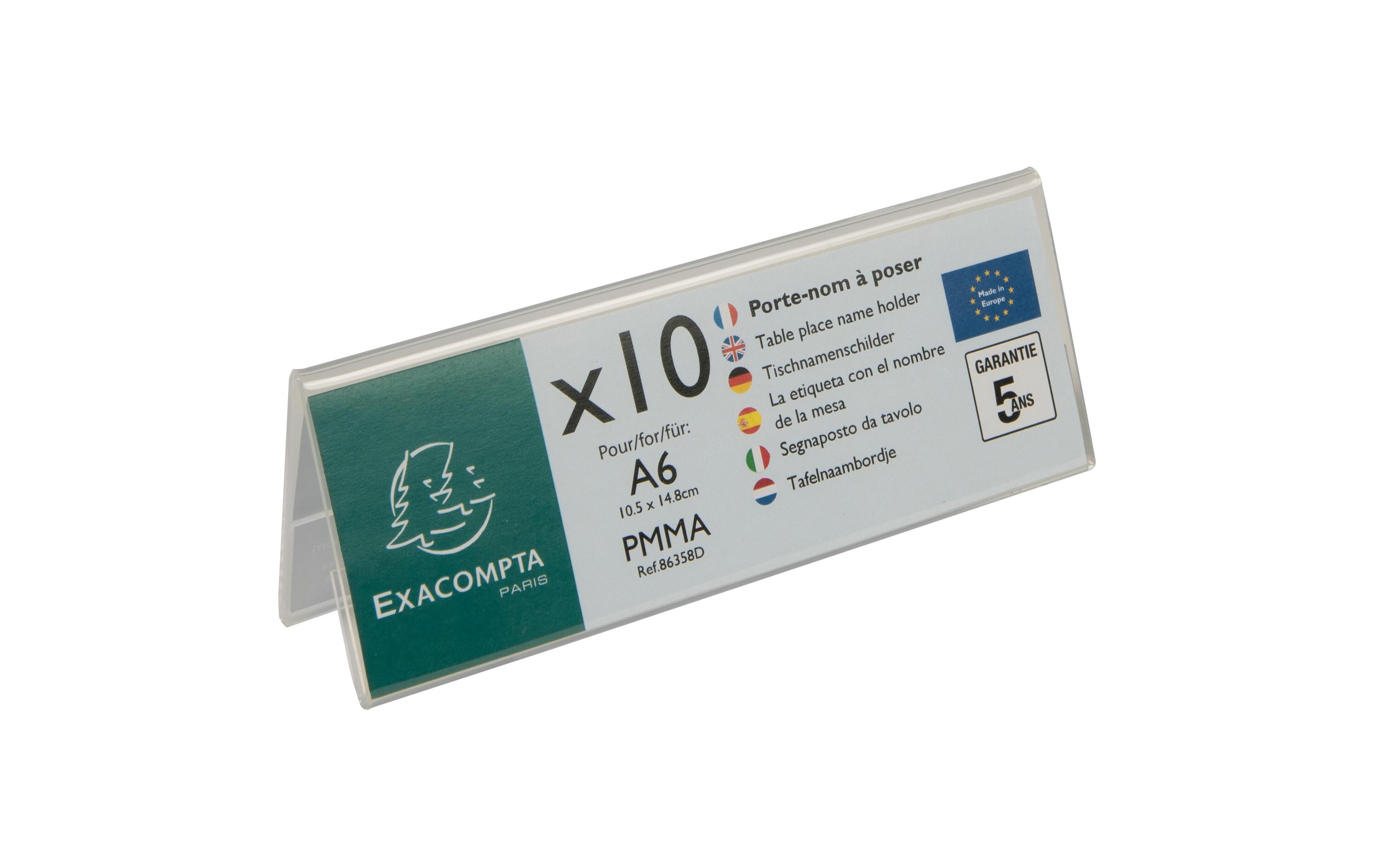 Exacompta Namensschild A6, 10 Stück