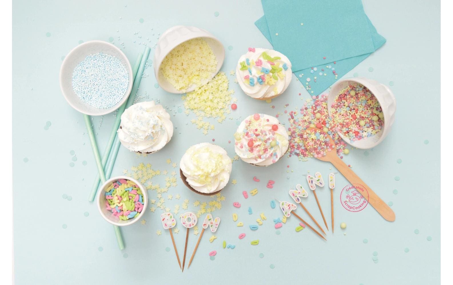 ScrapCooking Zuckerstreusel Mix Party Bunt 65 g, 4 Stück