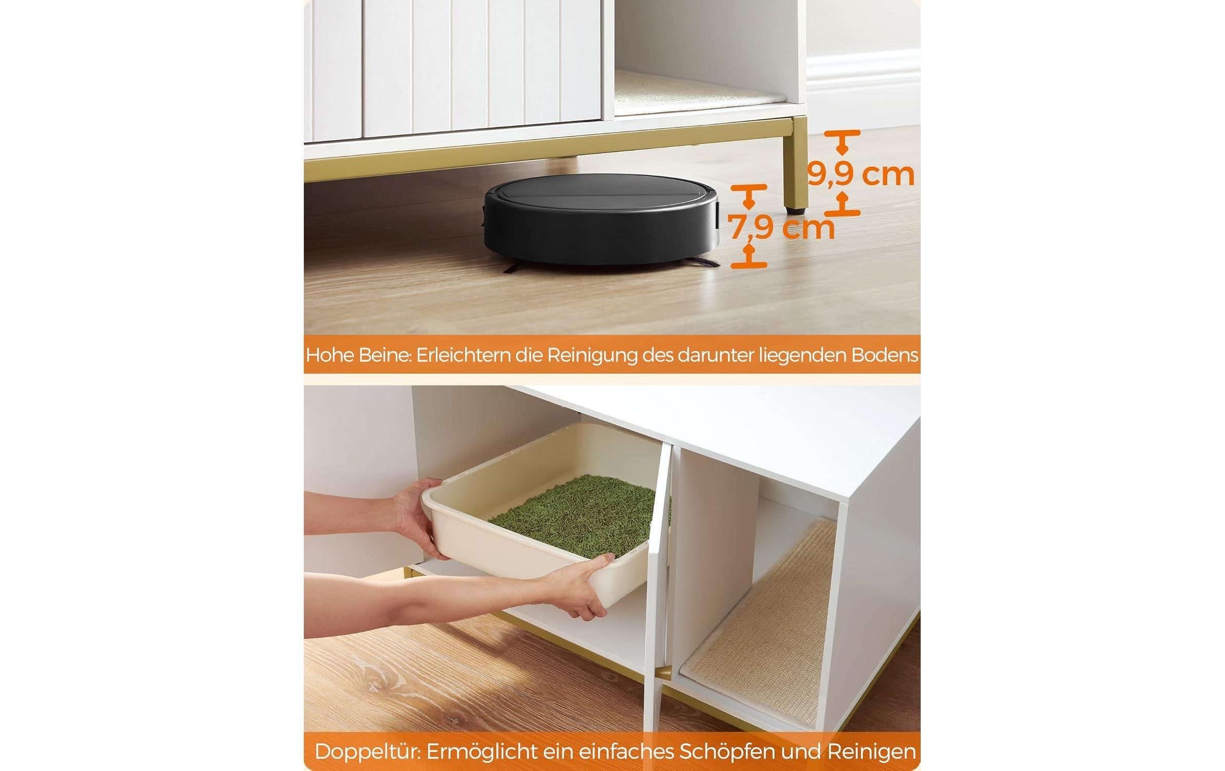 Feandrea Katzenhaus für Katzentoilette 80 x 50 x 55 cm