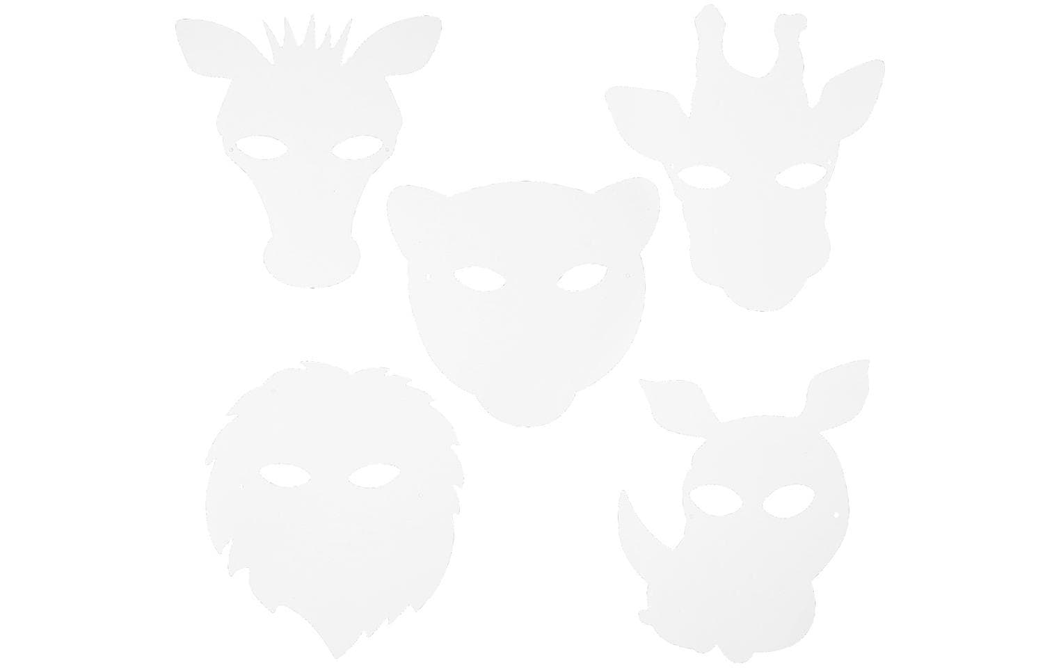 Creativ Company Partyaccessoire Masken Dschungel 16 Stück, Weiss