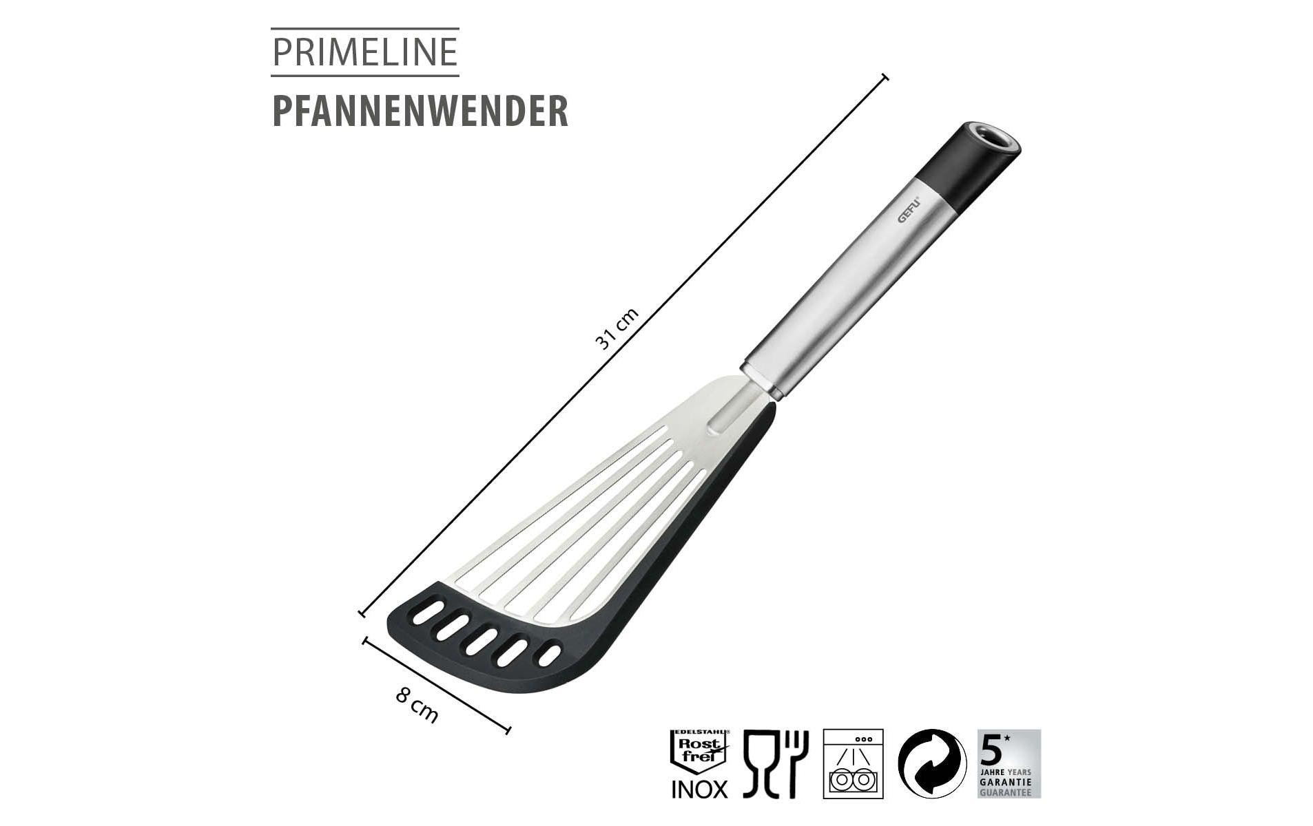 GEFU Pfannenwender Primeline 31 cm, Schwarz/Silber