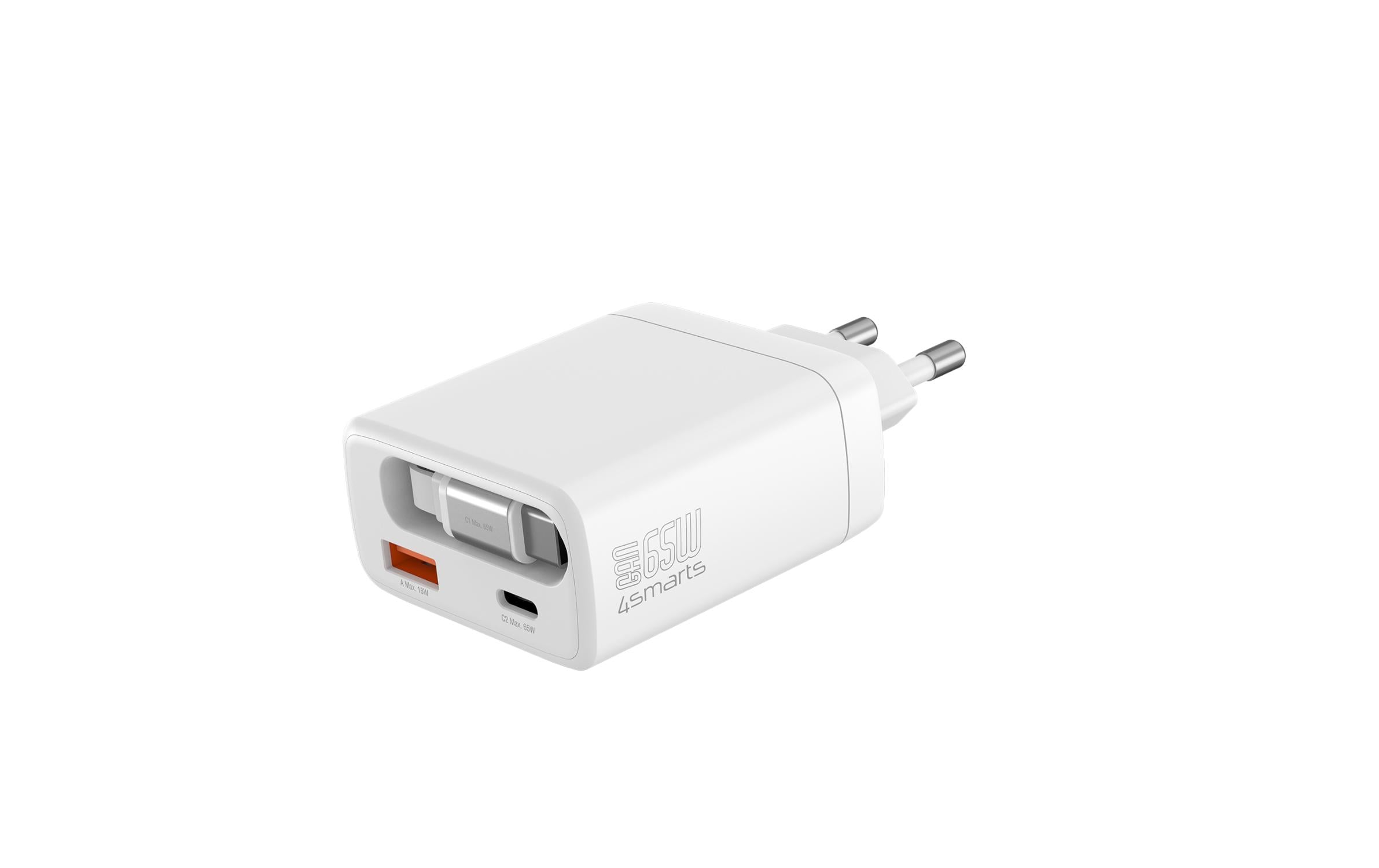 4smarts USB-Wandladegerät PDPlug Slim 65W GaN Jojo Weiss