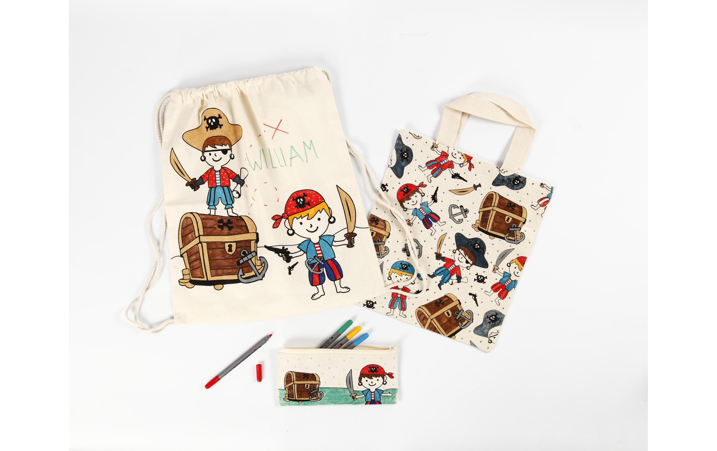 Creativ Company Turnbeutel 37 x 41 cm Hellnatur, Piraten