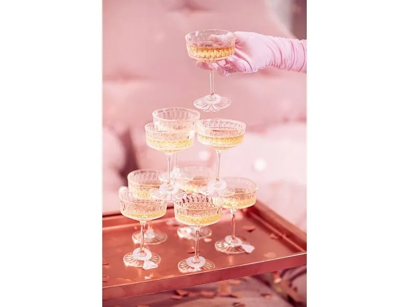 Partydeco Glasmarkierer Ringe Hellrosa