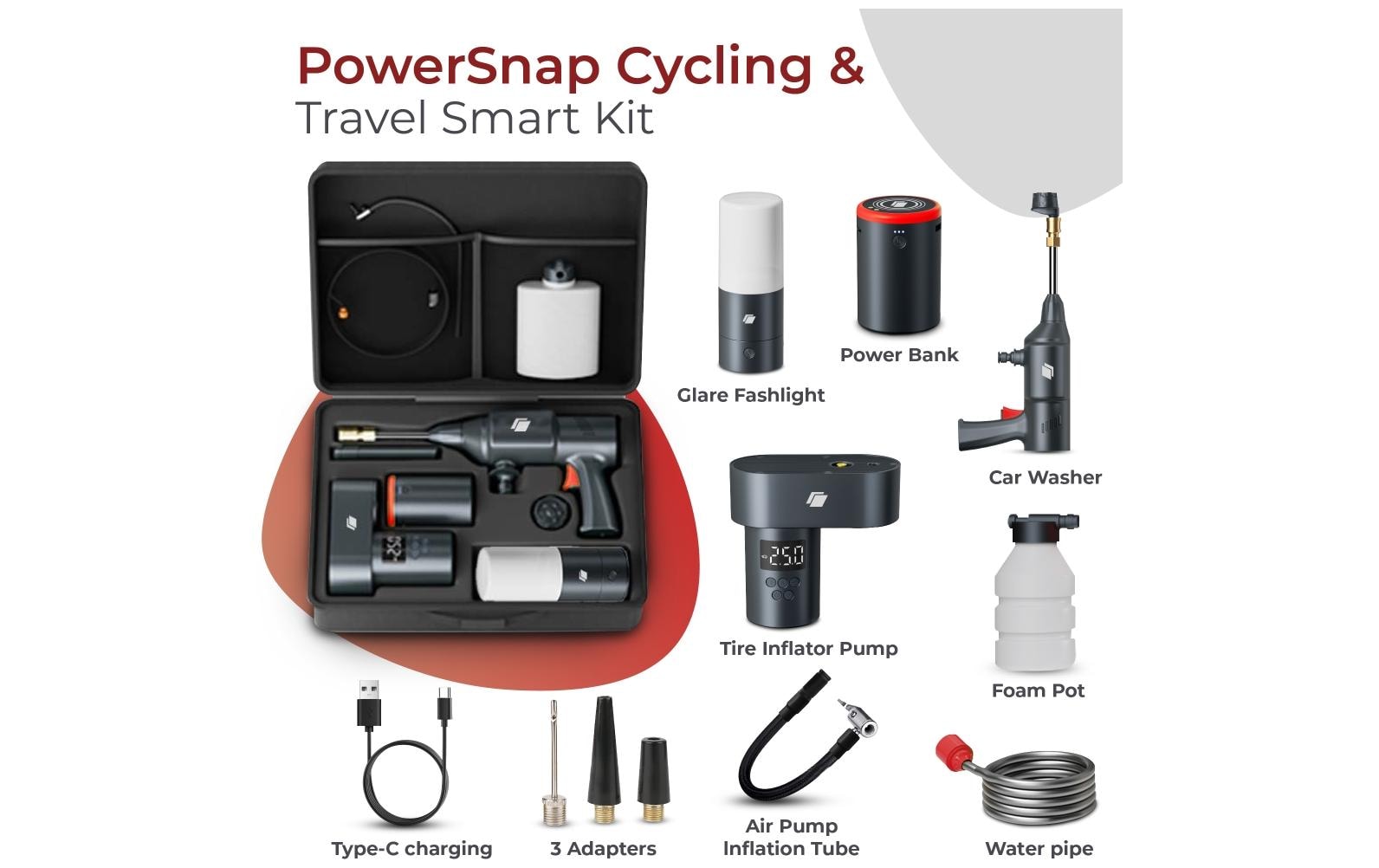 Caliber Fahrrad- und Outdoor-Set CPS-SET-01 Schwarz