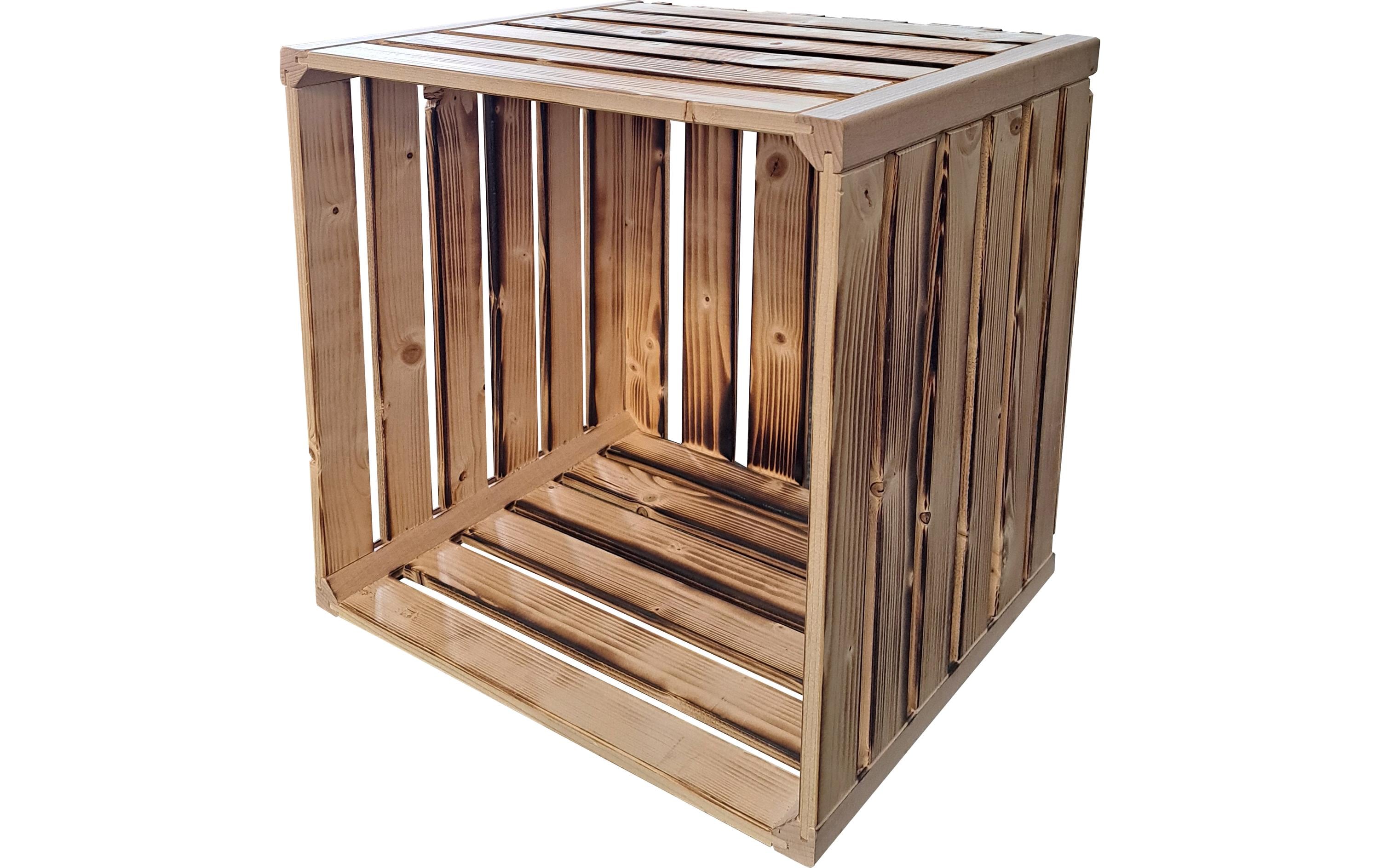 Holz Zollhaus Holzharasse geflammt, 35 x 35 x 32 cm