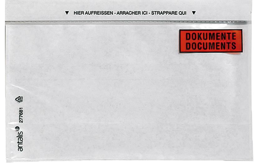 Antalis Dokumententasche C6/5 mit Druck, 1000 Stück, Transparent Antalis Dokumententasche C6/5 mit Druck, 1000 Stück, Transparent