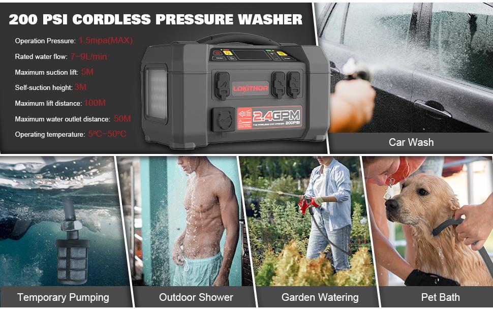 Lokithor Starthilfegerät 2500A mit Kompressor & Hochdruckreiniger