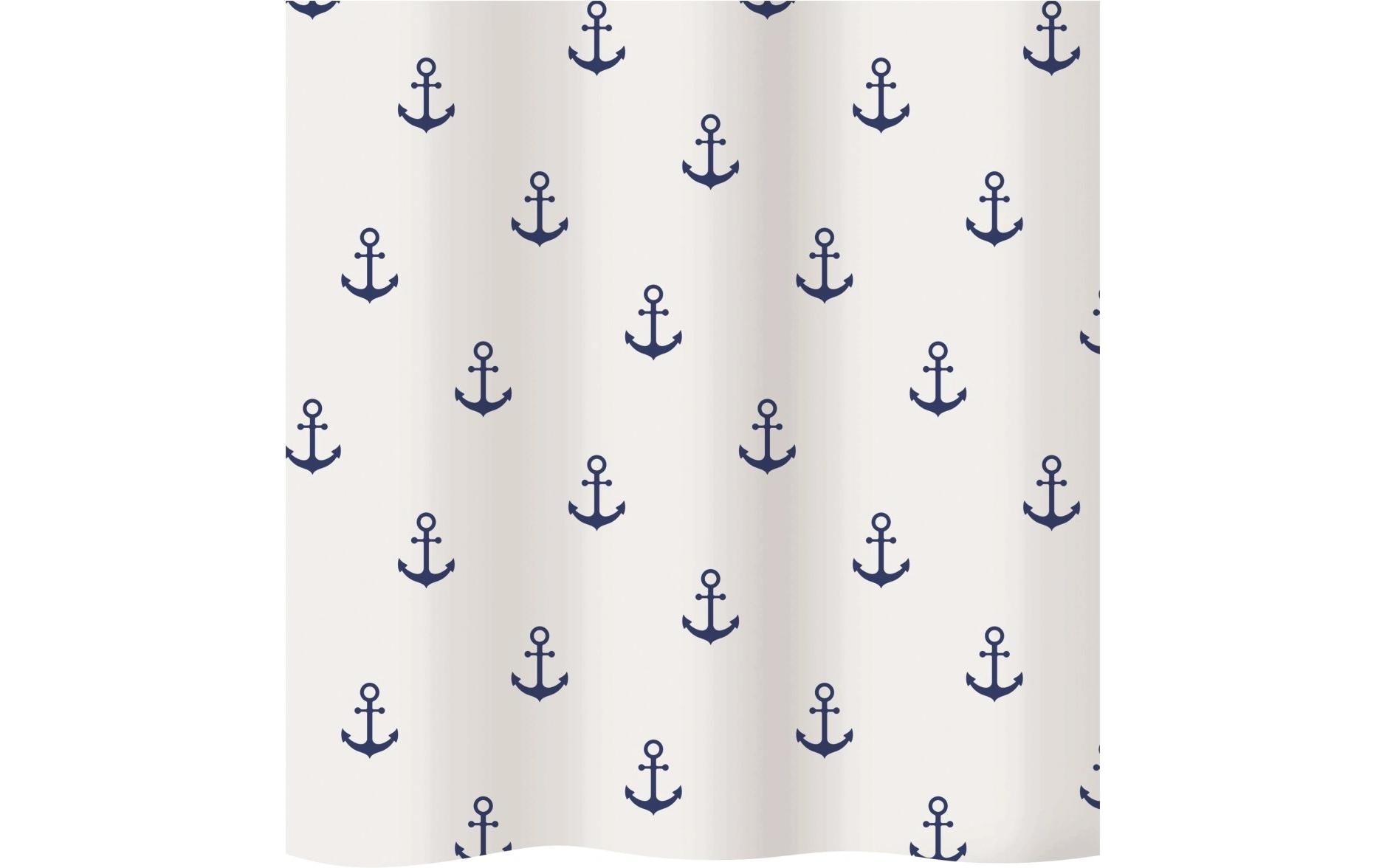 diaqua® Duschvorhang Anchor 240 x 180 cm, Blau/Weiss