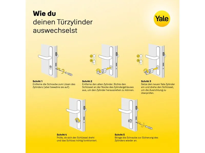 Yale Doppelzylinder 1300, NGF, 35/35, 5 Schlüssel High Security Yale Doppelzylinder 1300, NGF, 35/35, 5 Schlüssel High Security
