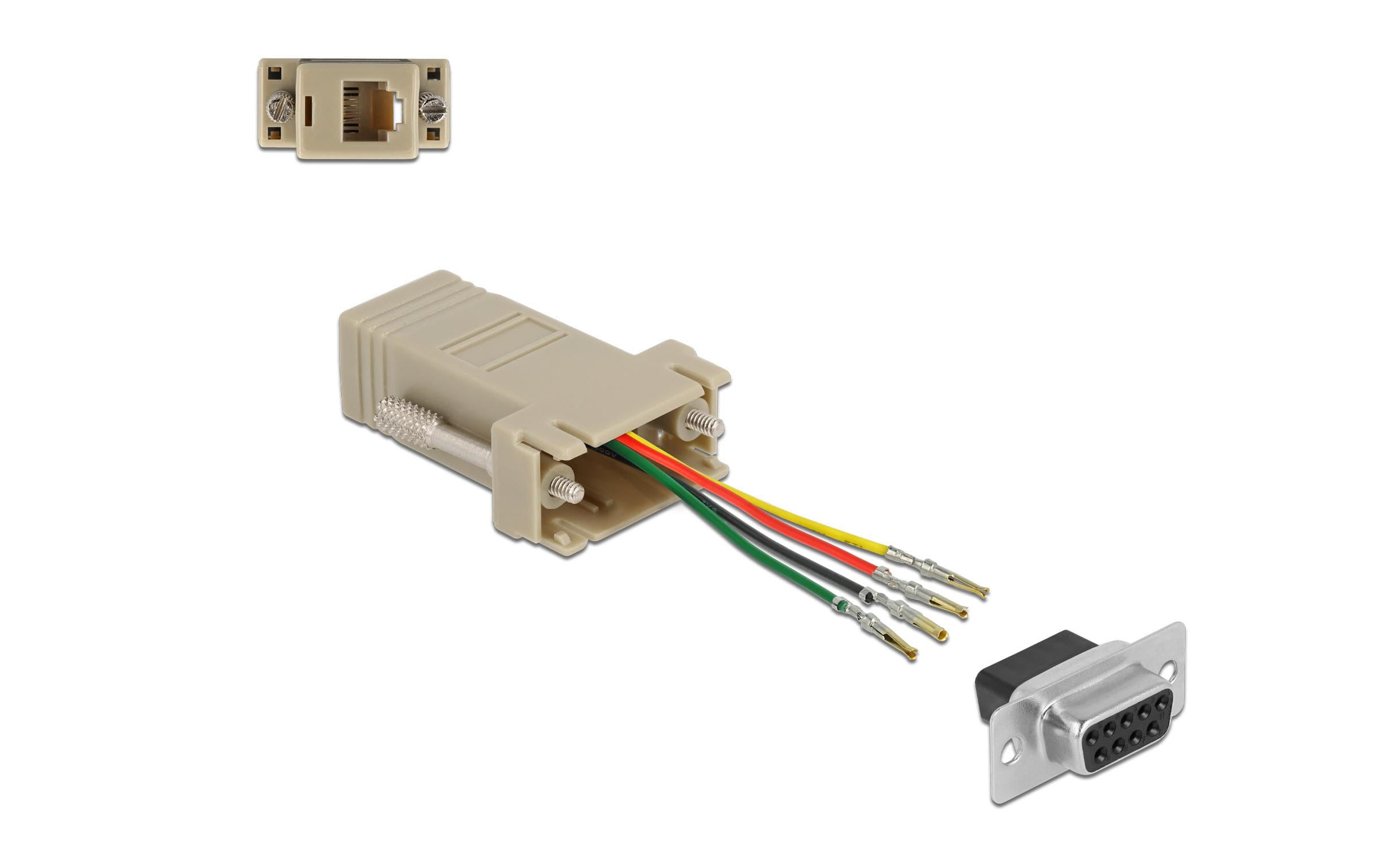 Delock Adapter D-Sub 9-Pin zu RJ11/RJ14 6P/4C, Montagesatz 0.052 m