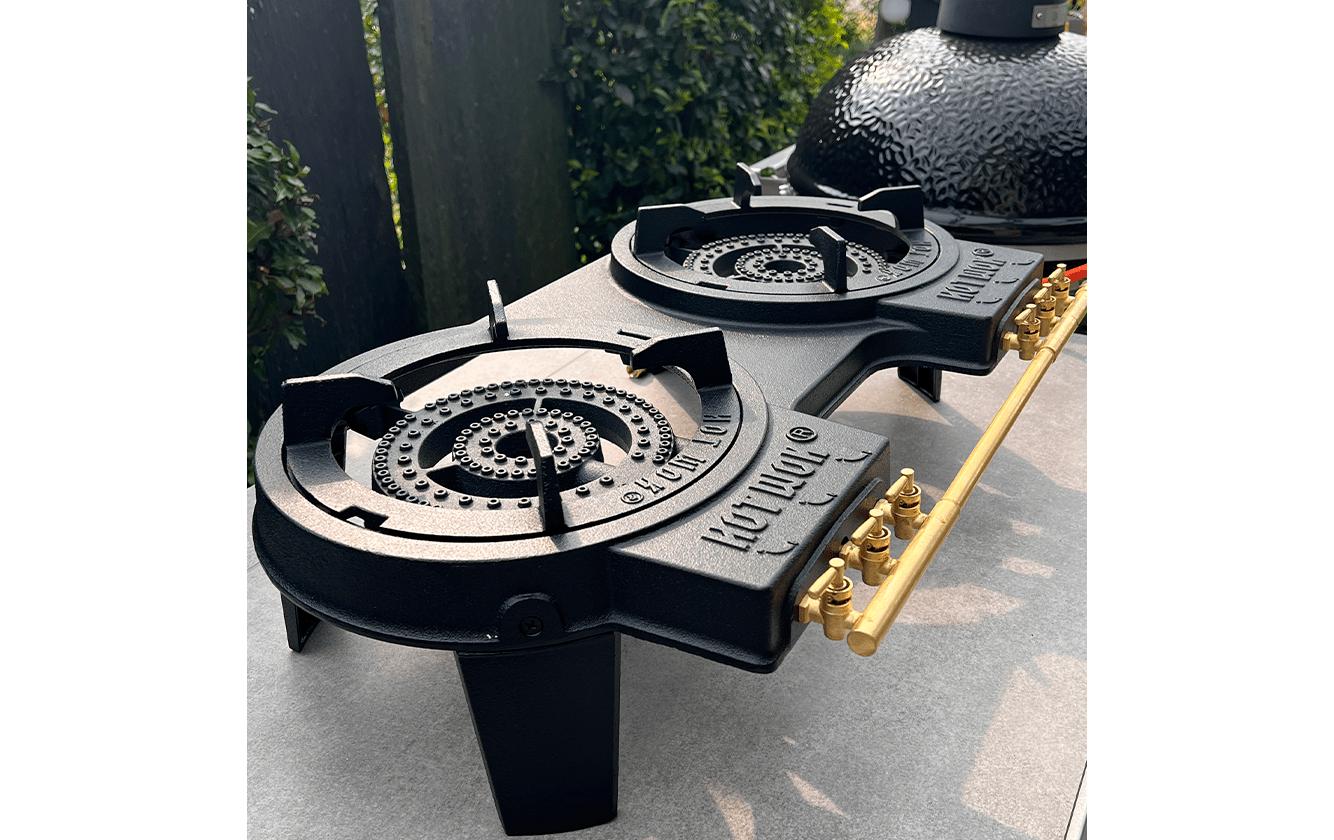 Hot Wok Double 2 x 10 kW mit Flachbrennern, ohne Set