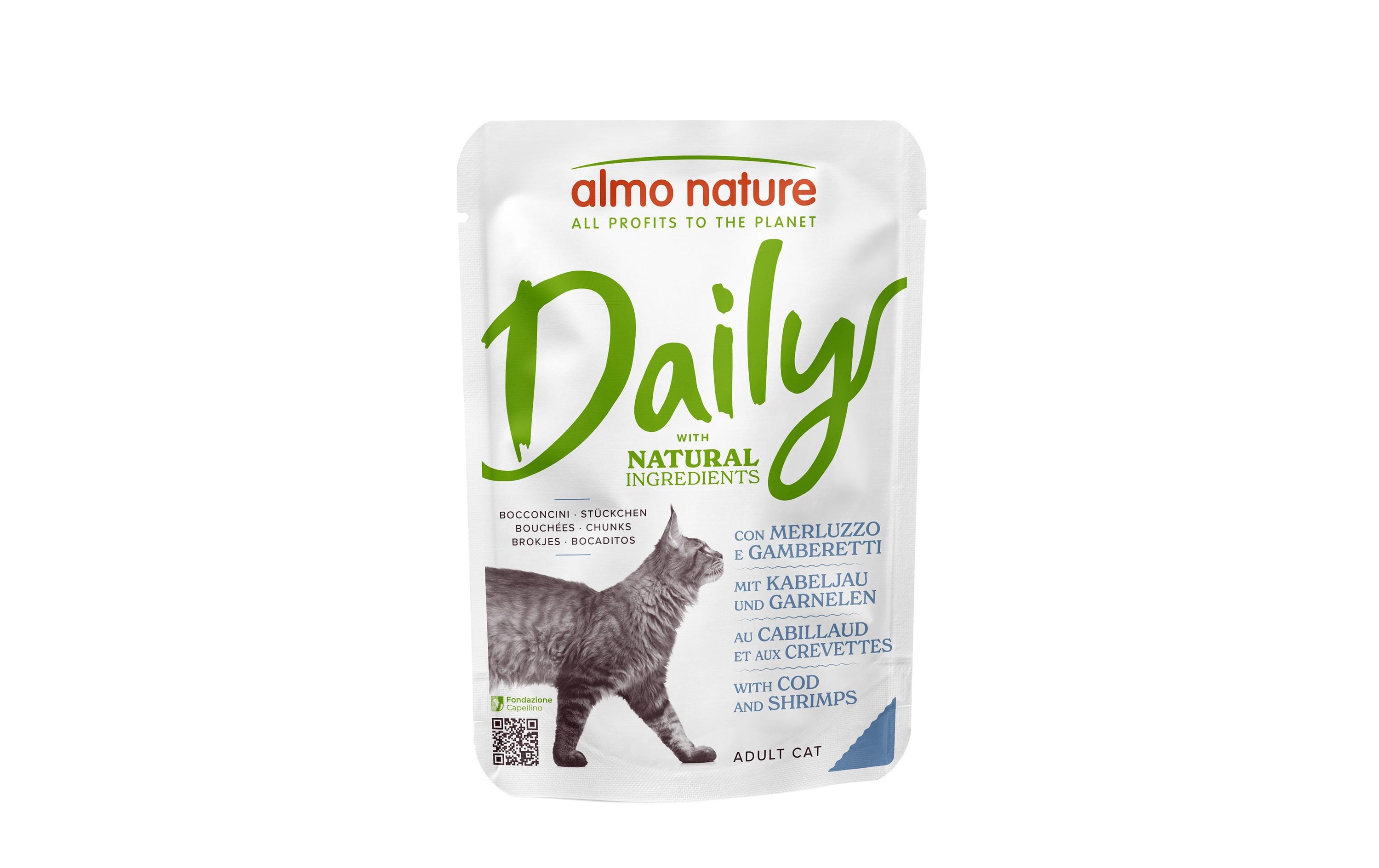 Almo Nature Nassfutter Daily mit Kabeljau und Garnelen 30 x 70g