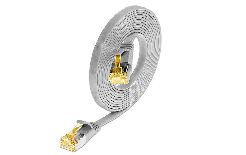 SLIM Slimpatchkabel Cat 6A, U/FTP, 0.25 m, Grau