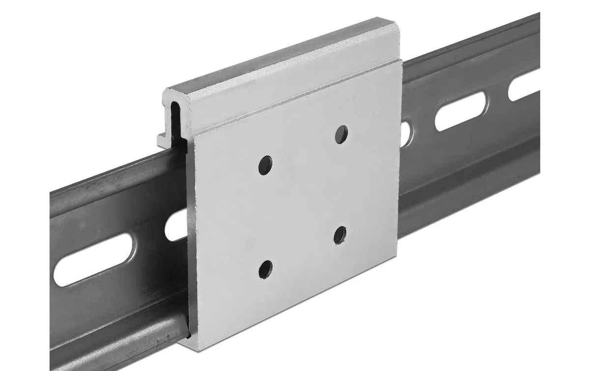 Delock Montageset Aluminium Clip 54 mm für Hutschiene