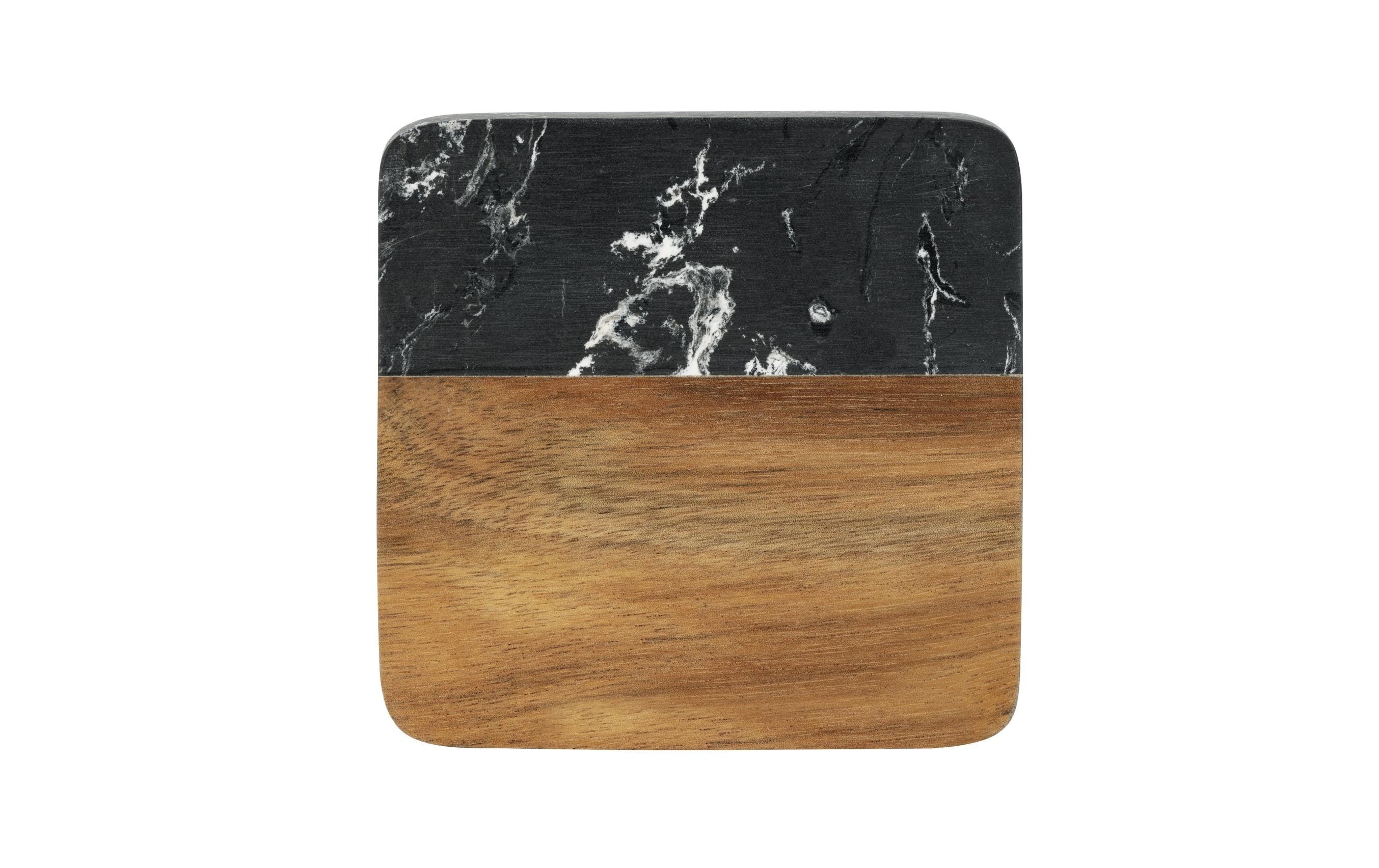 Wenko Glasuntersetzer Atami 10 x 10 cm, 4 Stück, Braun/Schwarz