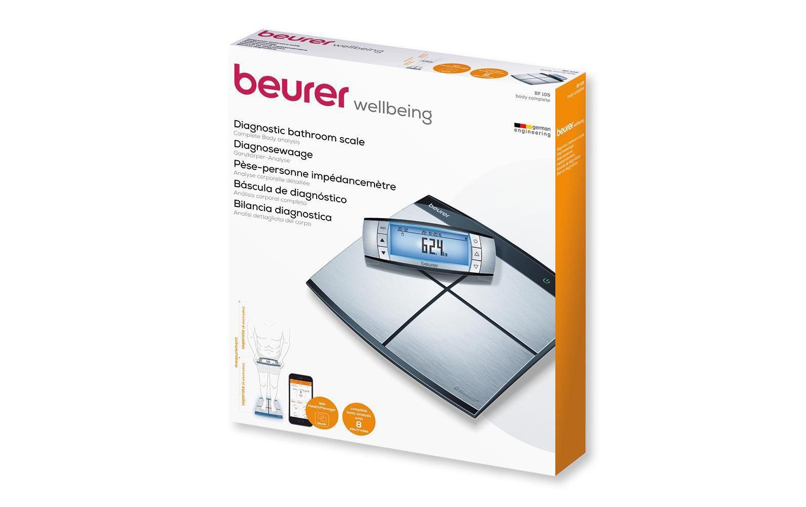 Beurer Körperanalysewaage BF105 Body Complete Silber