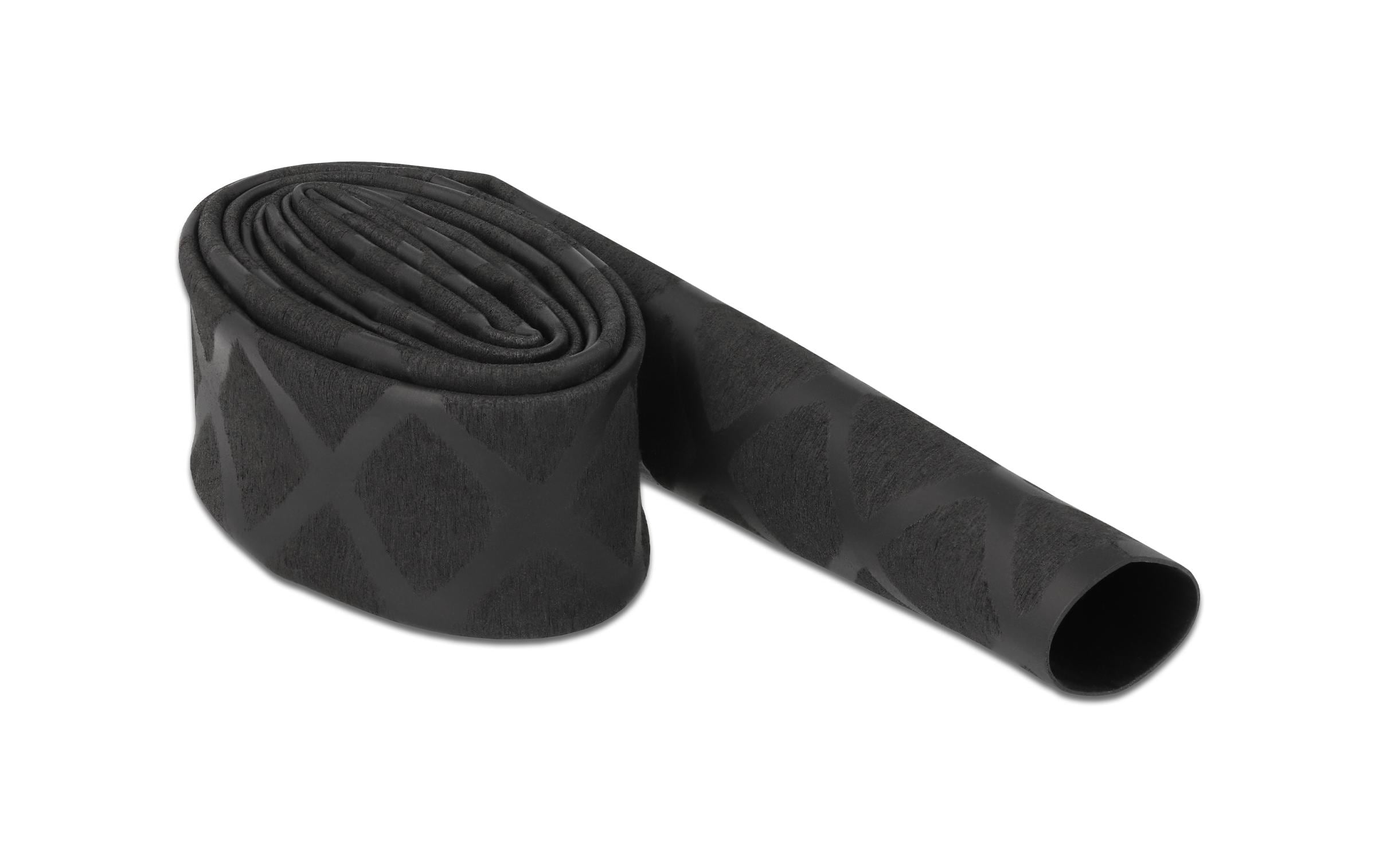 Delock Schrumpfschlauch X-Muster rutschfest 1 m x 15 mm Schwarz Delock Schrumpfschlauch X-Muster rutschfest 1 m x 15 mm Schwarz
