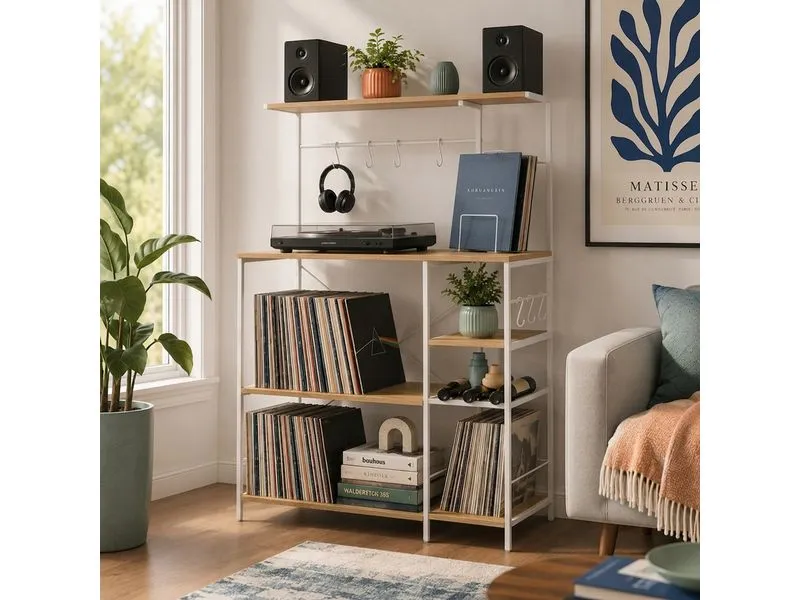 relaxdays Küchenregal Braun/Weiss