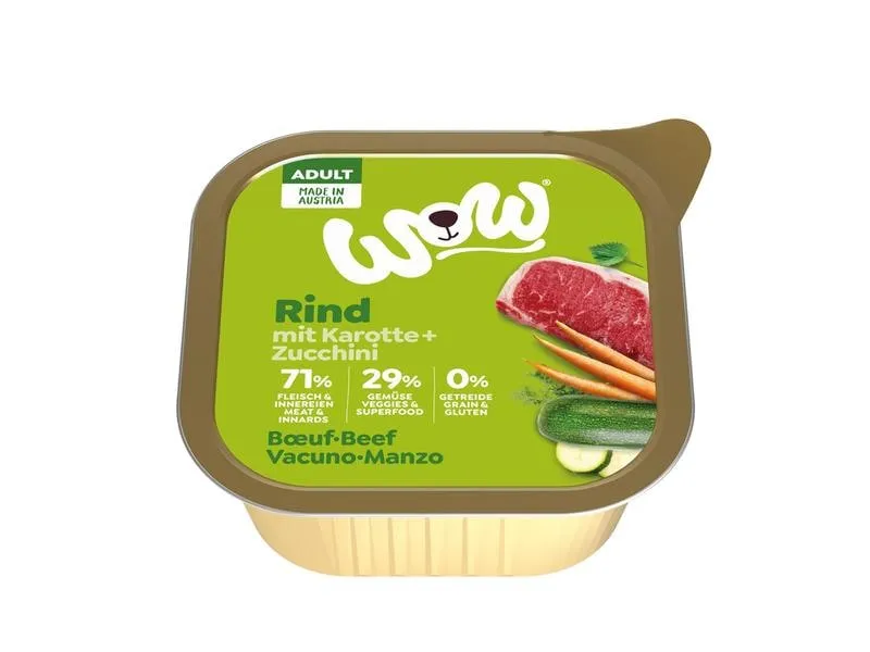 WOW Nassfutter Adult Rind Schale, 11 x 150 g