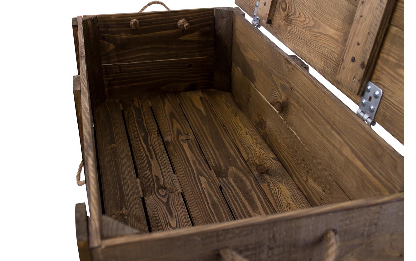 Holz Zollhaus Truhe Vintage Braun, 85 x 40 cm