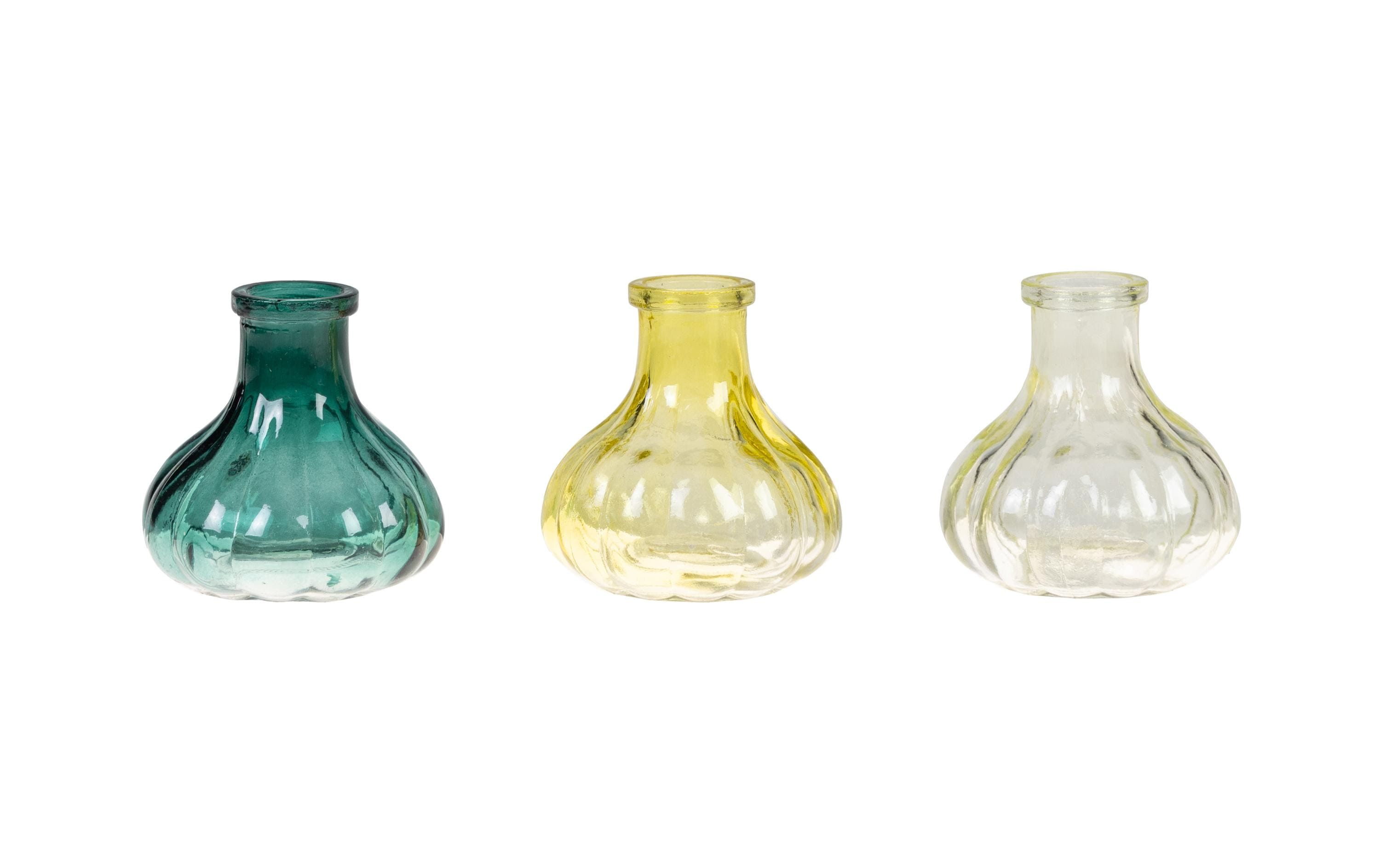 CHALET Vasen-Set Stripes 3 Stück, 7 cm, Grün