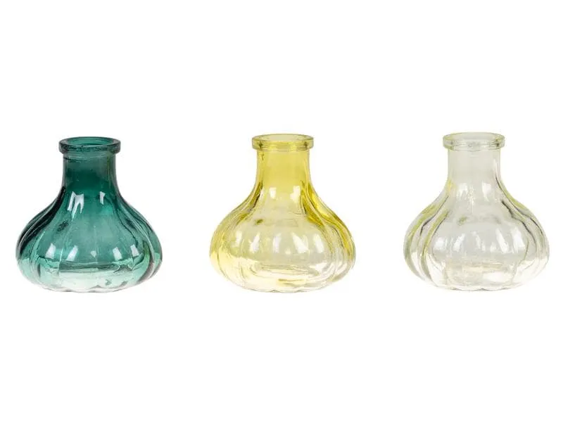 CHALET Vasen-Set Stripes 3 Stück, 7 cm, Grün CHALET Vasen-Set Stripes 3 Stück, 7 cm, Grün