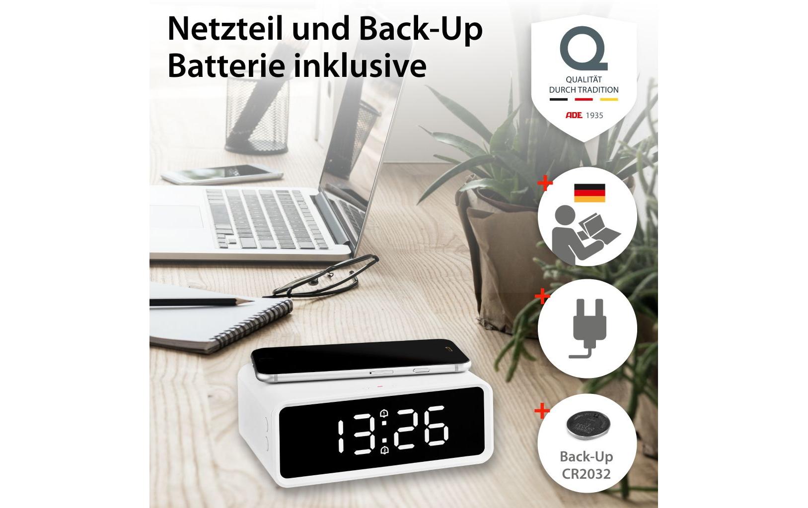 ADE Digitalwecker mit Temperaturanzeige