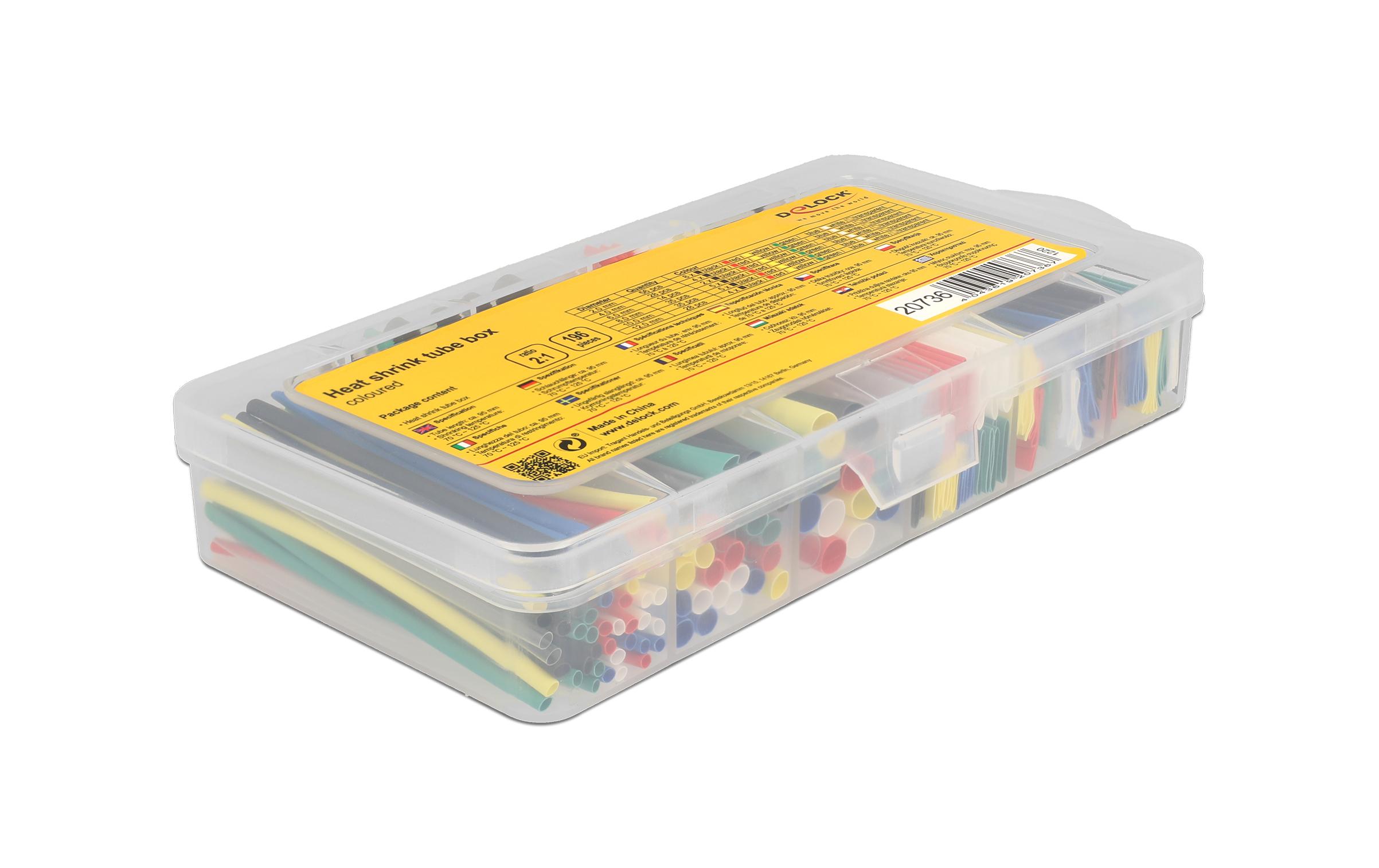 Delock Schrumpfschlauch 196-teilig Sortimentsbox, Mehrfarbig Delock Schrumpfschlauch 196-teilig Sortimentsbox, Mehrfarbig