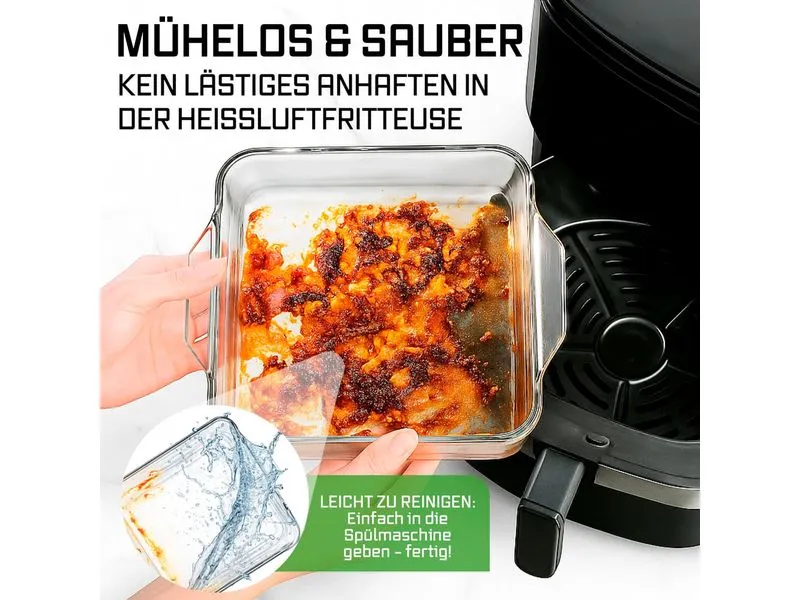 GOURMETmaxx Auflaufform Eckig, Transparent, 800 ml
