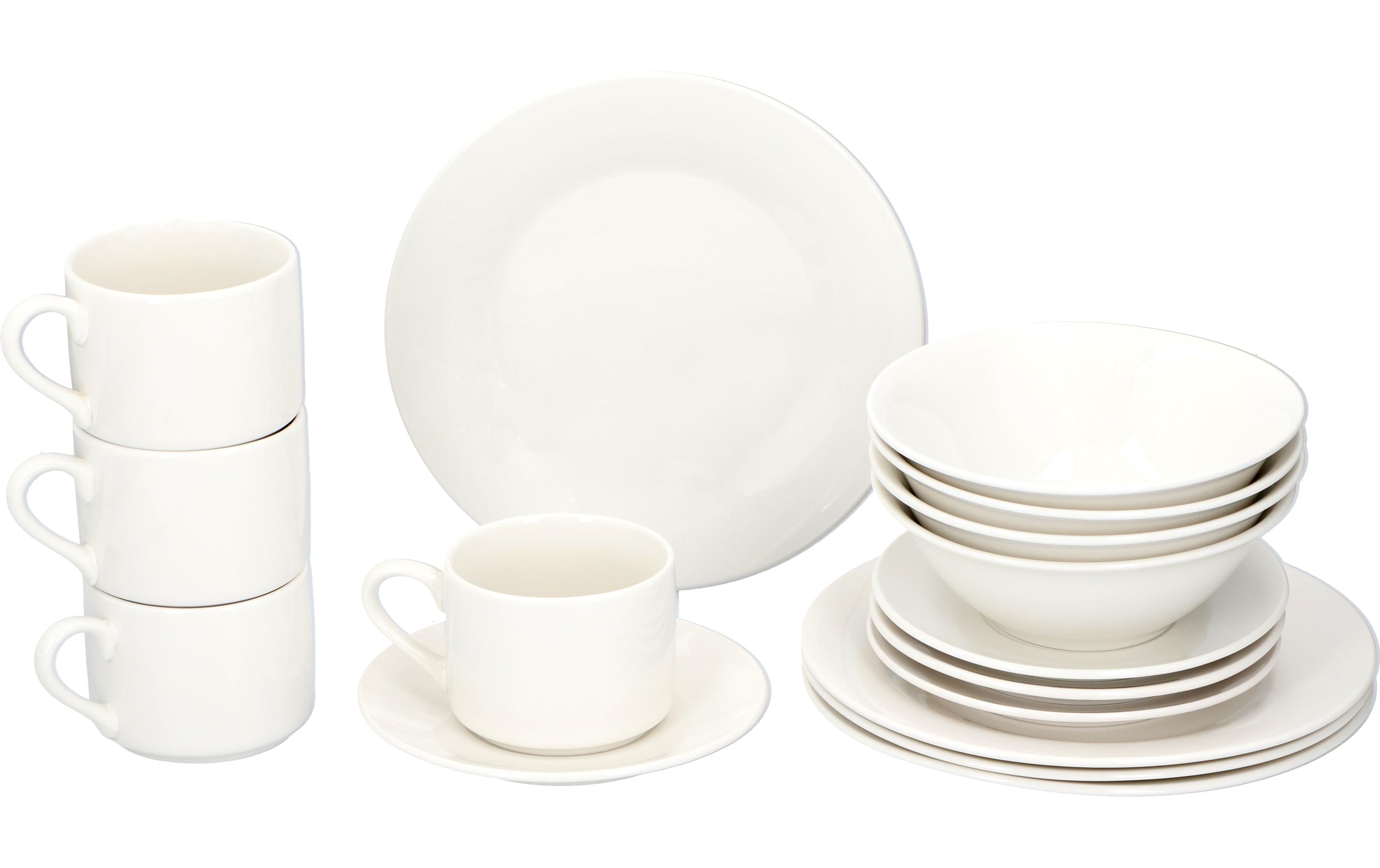 alpina Geschirrset Weiss, 16-teilig