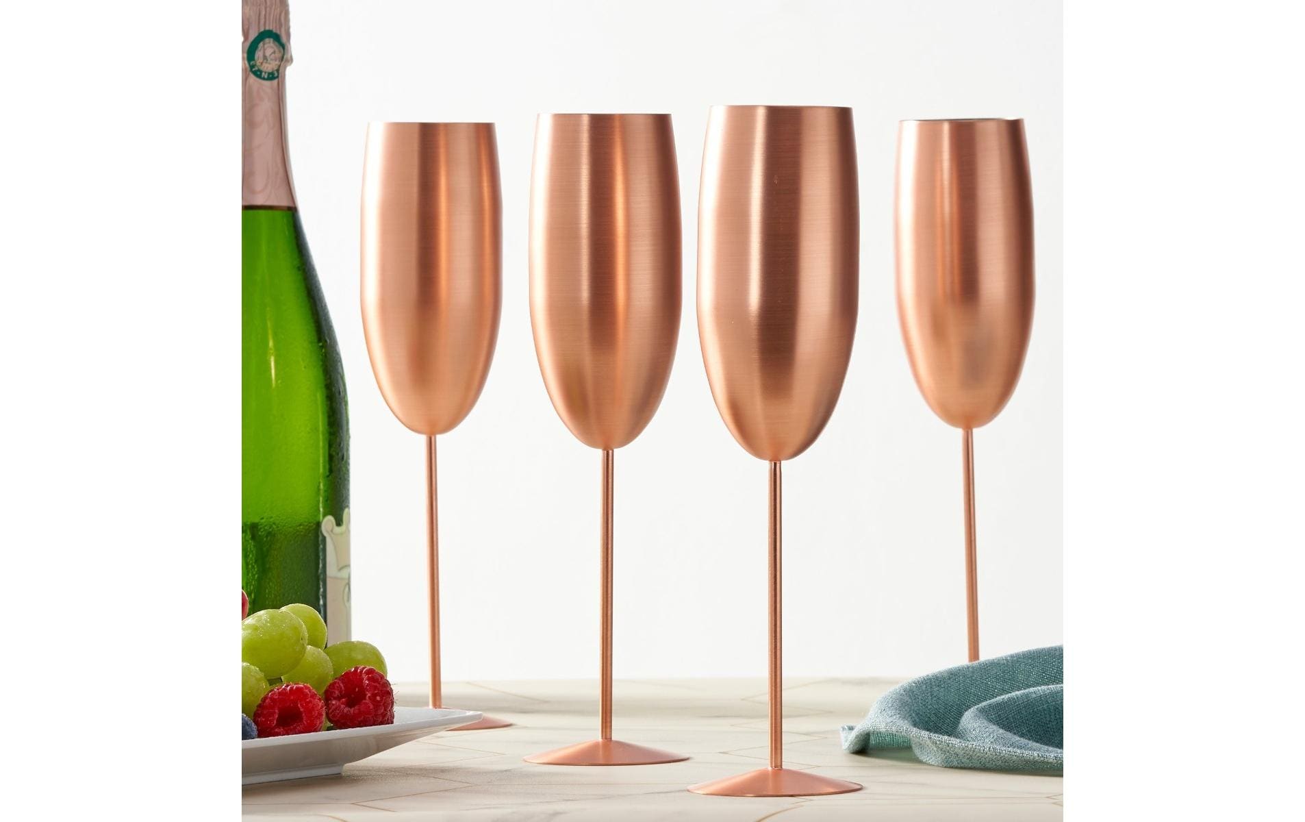 Oak & Steel Sektglas 285 ml, 4 Stück, Rosegold matt