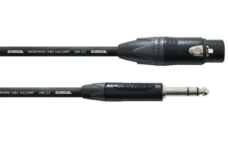 Cordial XLR-Kabel XLRf-Klinke 6.3 10 m, Schwarz