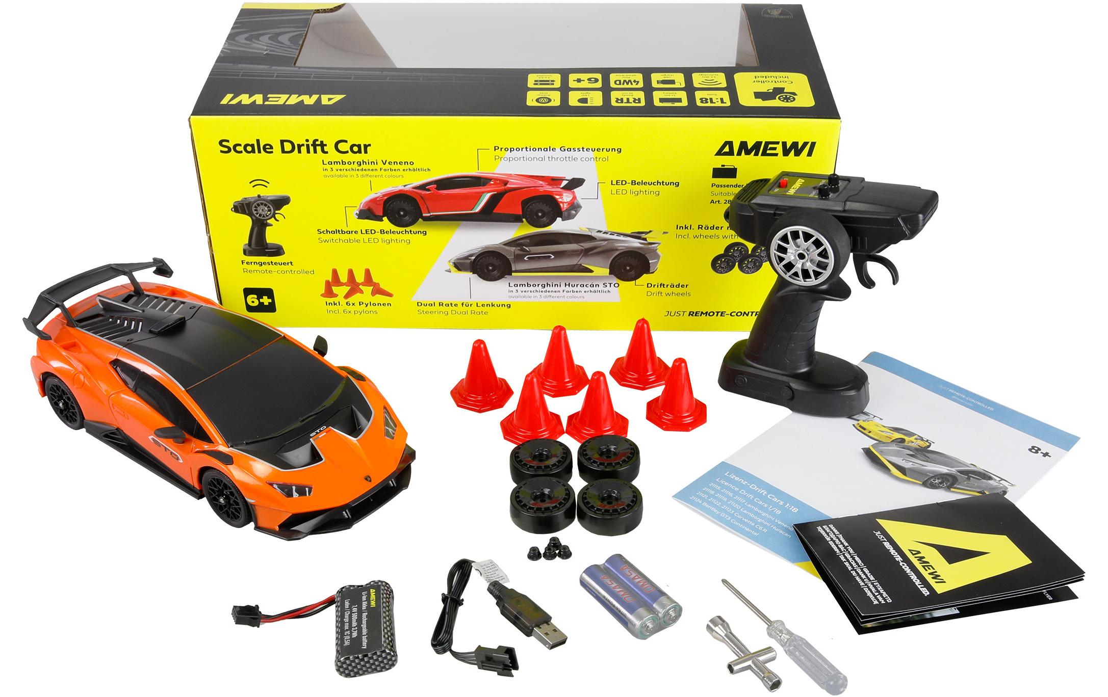 Amewi Drift Lamborghini Huracan 1:18 RTR Orange