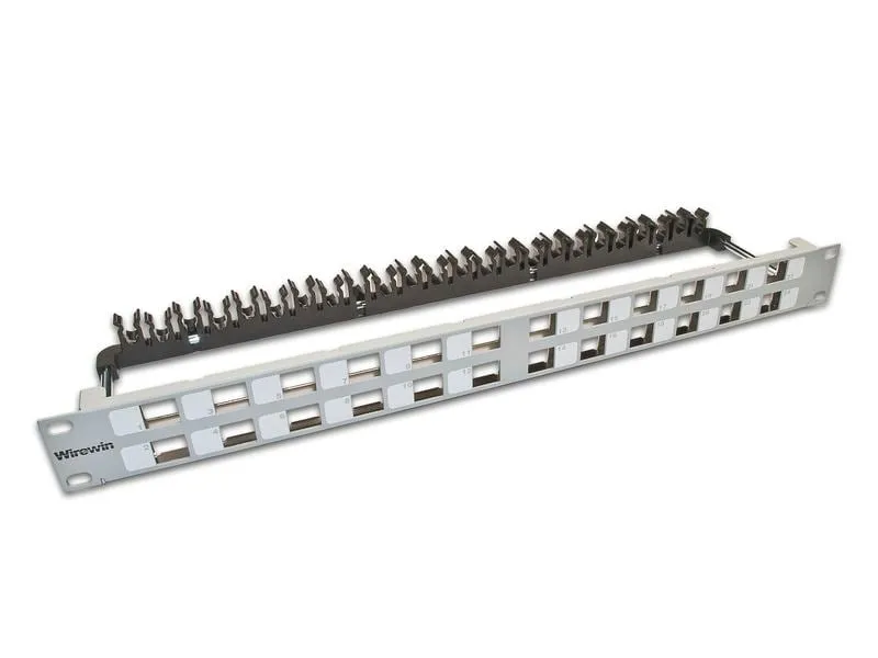 Wirewin Patchpanel 24 Port, Keystone, 1HE 19 Rack Hellgrau Wirewin Patchpanel 24 Port, Keystone, 1HE 19 Rack Hellgrau
