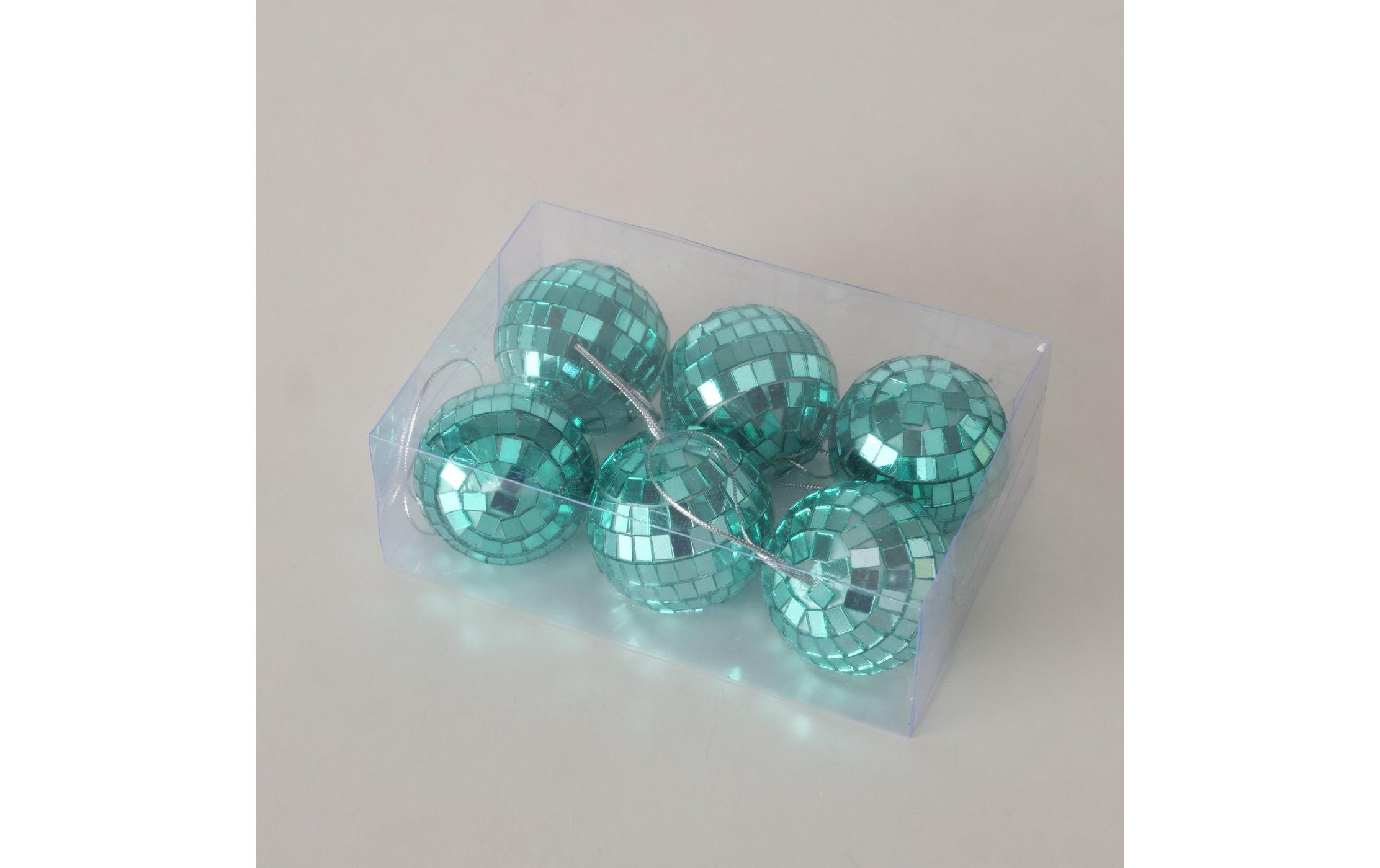 Boltze Weihnachtsschmuck Disco 6-teilig, 5 x 5 cm, Grün