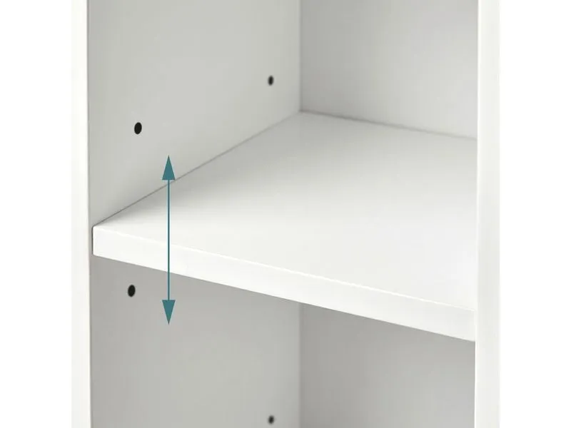 relaxdays Badschrank 18 x 80 cm, Weiss/Silber relaxdays Badschrank 18 x 80 cm, Weiss/Silber