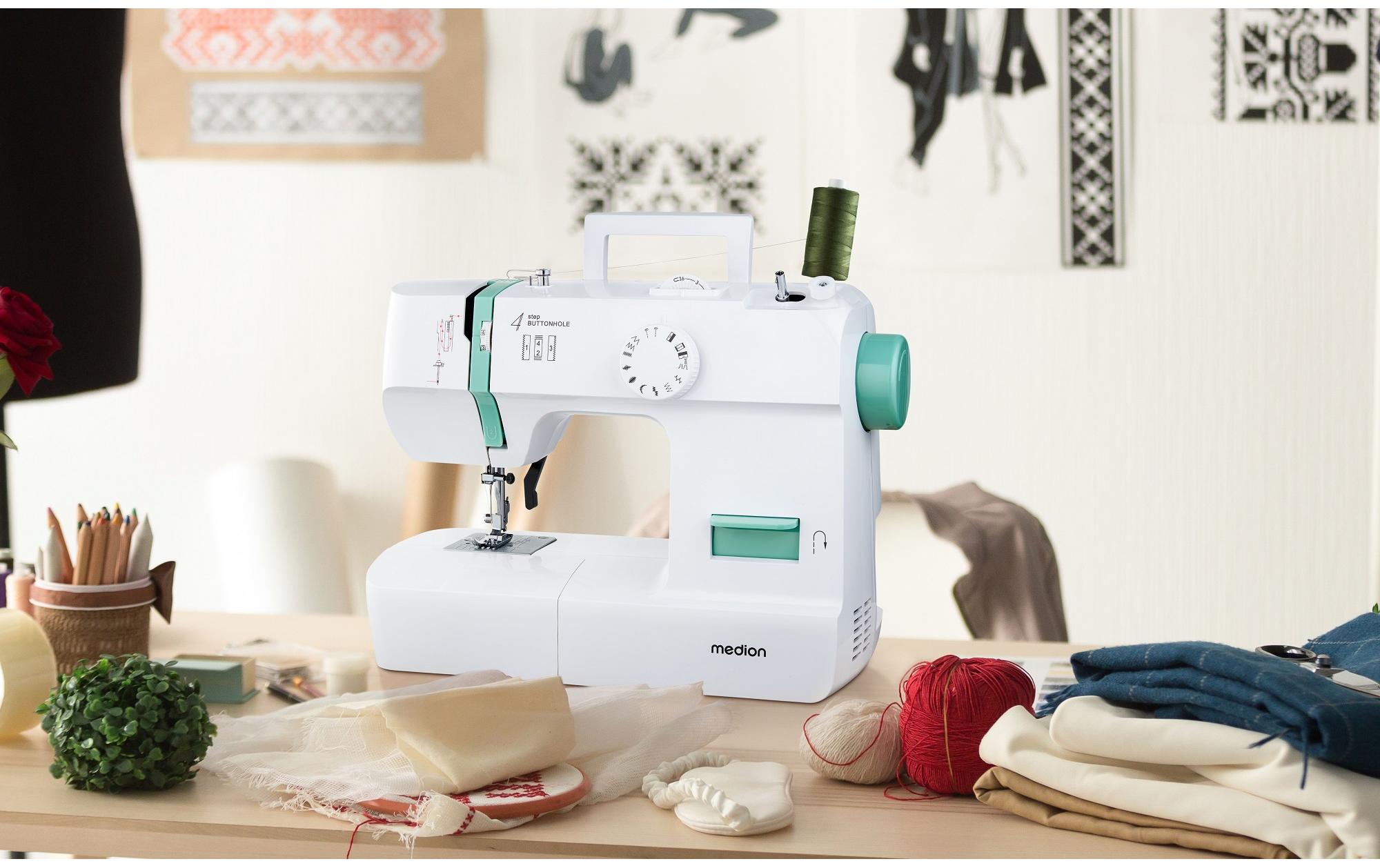 Medion Nähmaschine Life SM70 Weiss/Türkis