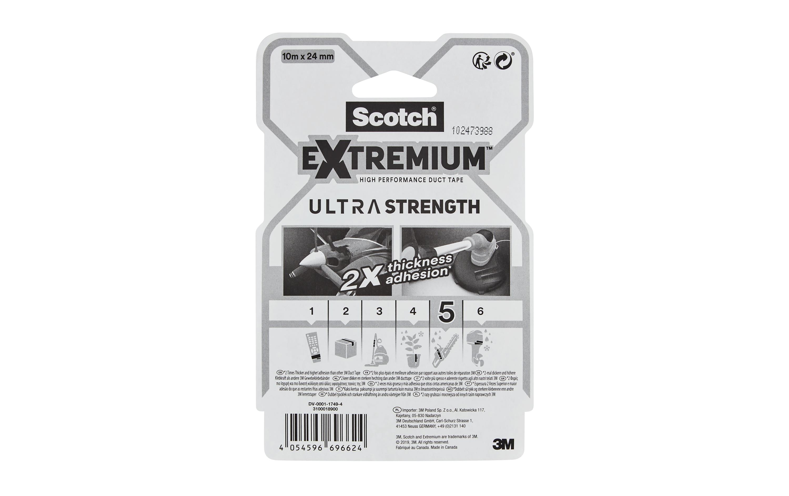 3M Gewebeband Scotch Extremium Ultra DT17 24 mm x 10 m, Schwarz