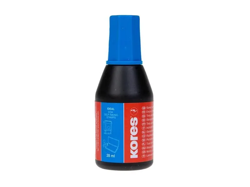 Kores Stempelfarbe 28 ml, Blau Kores Stempelfarbe 28 ml, Blau