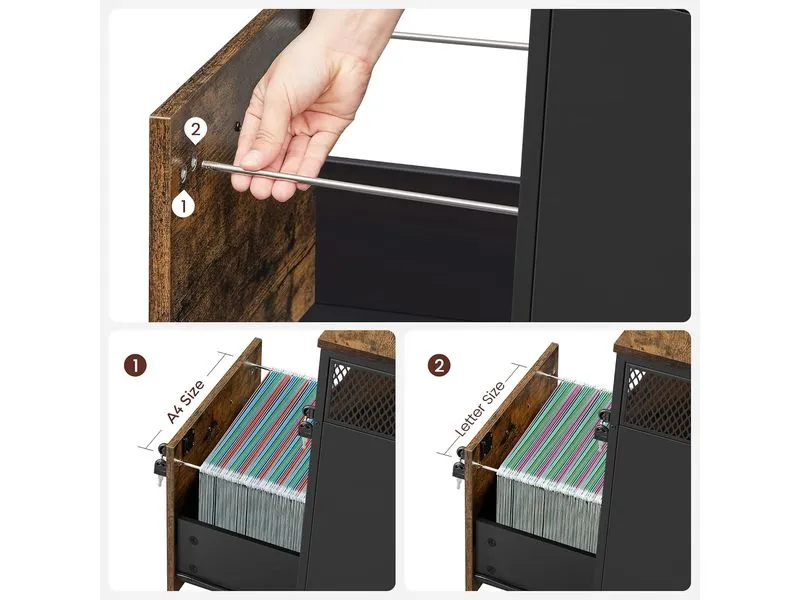 VASAGLE Multifunktionswagen 42 x 44 x 67.4 cm, Braun/Schwarz VASAGLE Multifunktionswagen 42 x 44 x 67.4 cm, Braun/Schwarz