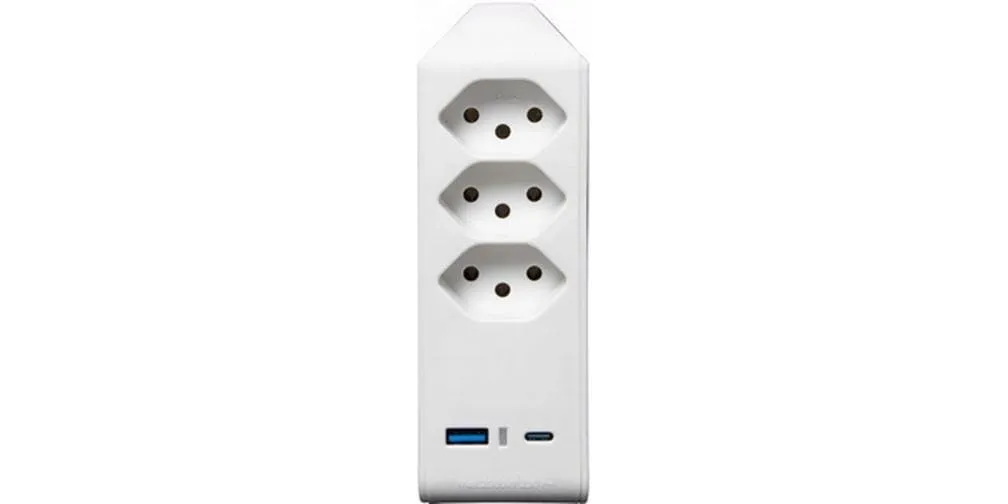 Brennenstuhl Abzweigstecker 3 x T13, 1 x USB A, 1 x USB C, 300° drehbar Brennenstuhl Abzweigstecker 3 x T13, 1 x USB A, 1 x USB C, 300° drehbar