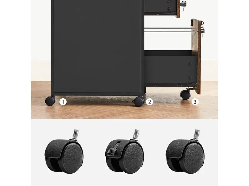 VASAGLE Multifunktionswagen 42 x 44 x 67.4 cm, Braun/Schwarz VASAGLE Multifunktionswagen 42 x 44 x 67.4 cm, Braun/Schwarz