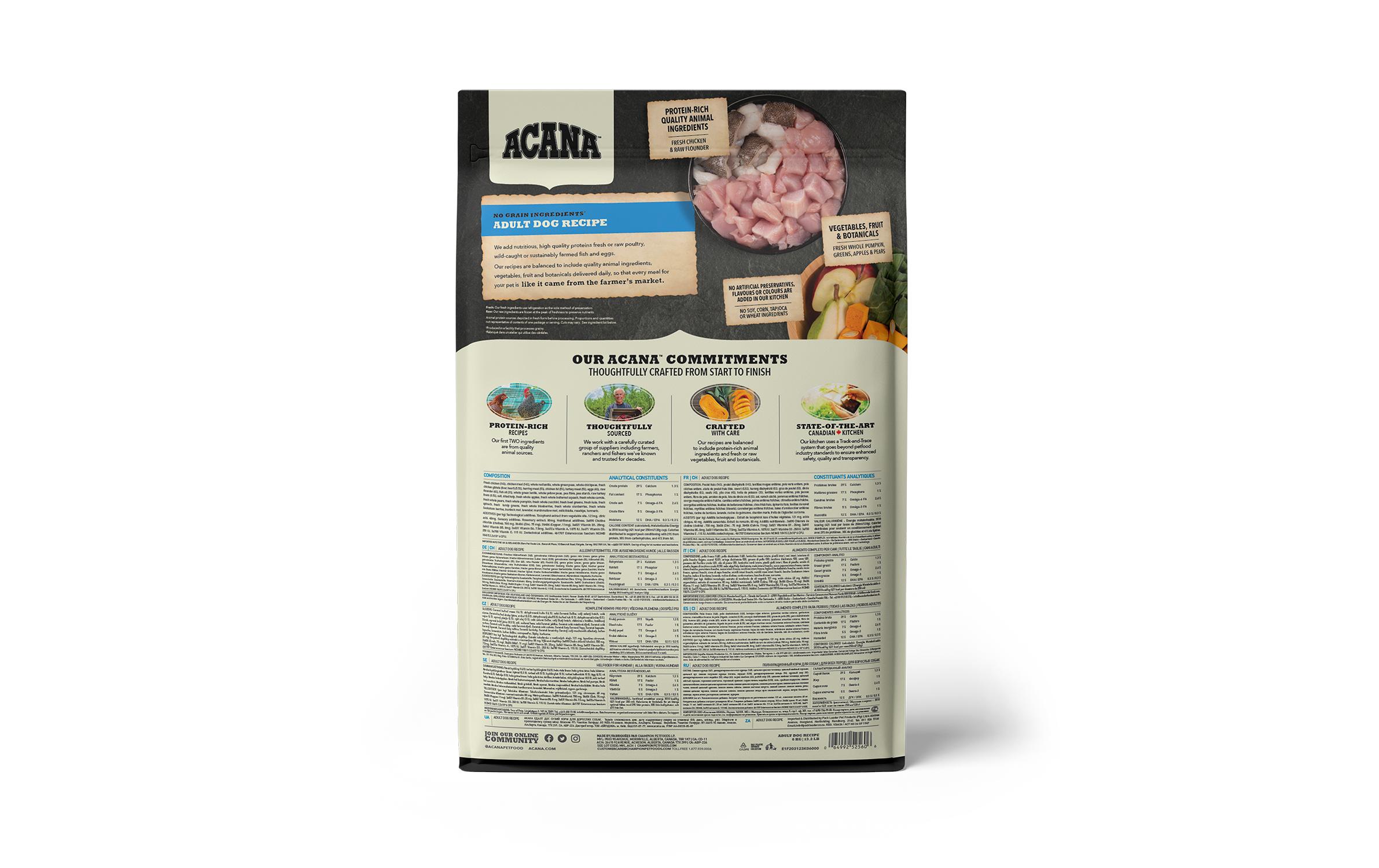 Acana Trockenfutter Adult Dog Recipe, 6 kg Acana Trockenfutter Adult Dog Recipe, 6 kg