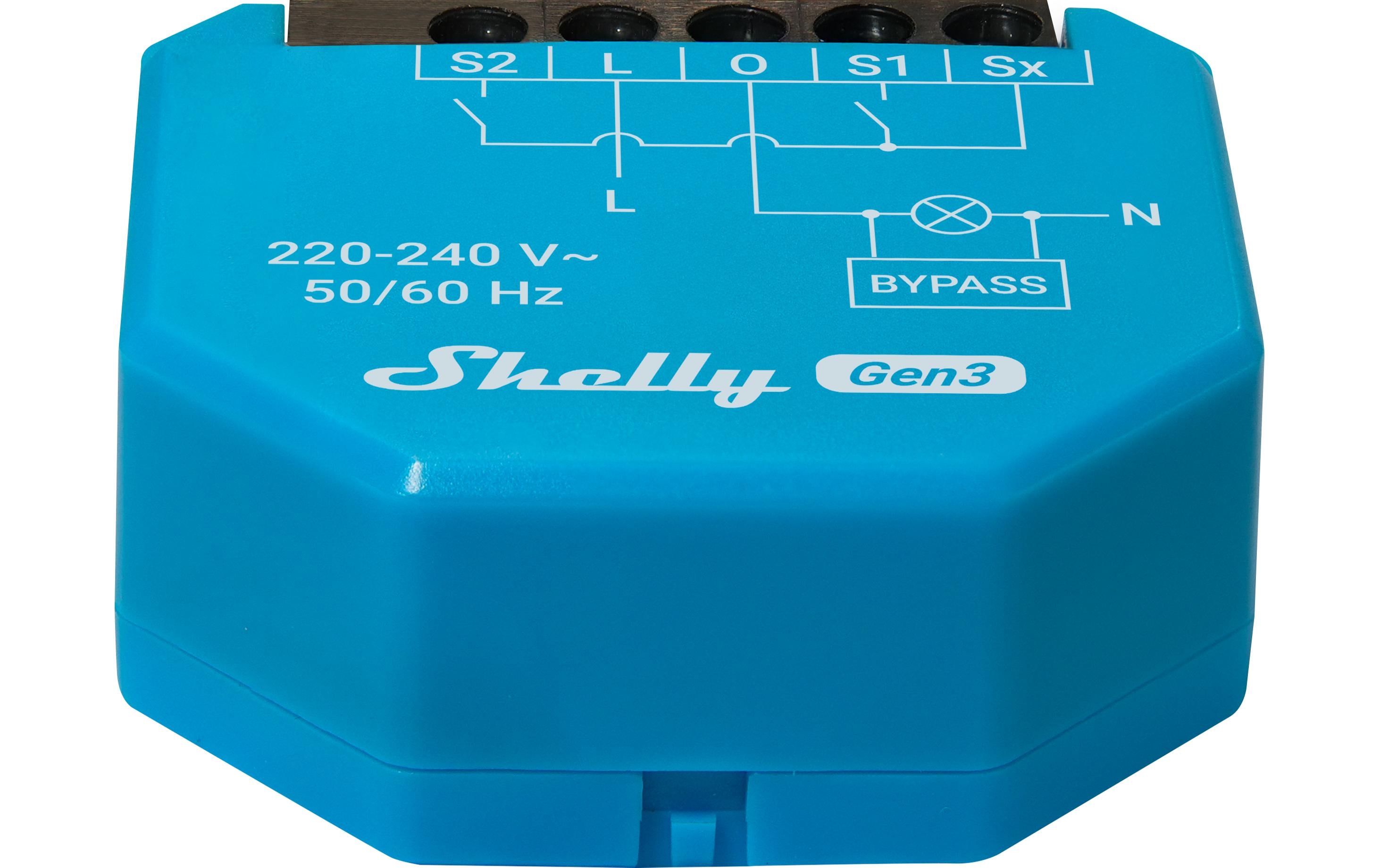 Shelly WLAN-Schaltaktor 1 l Gen3 10 A, Bluetooth Bypass