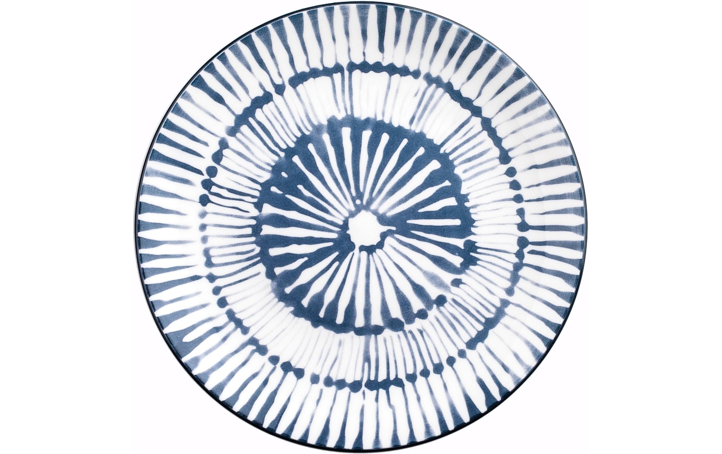 Ibili Teller-Set Zeeland 26.8-20-19.2 cm 12 Stück, Blau/Weiss