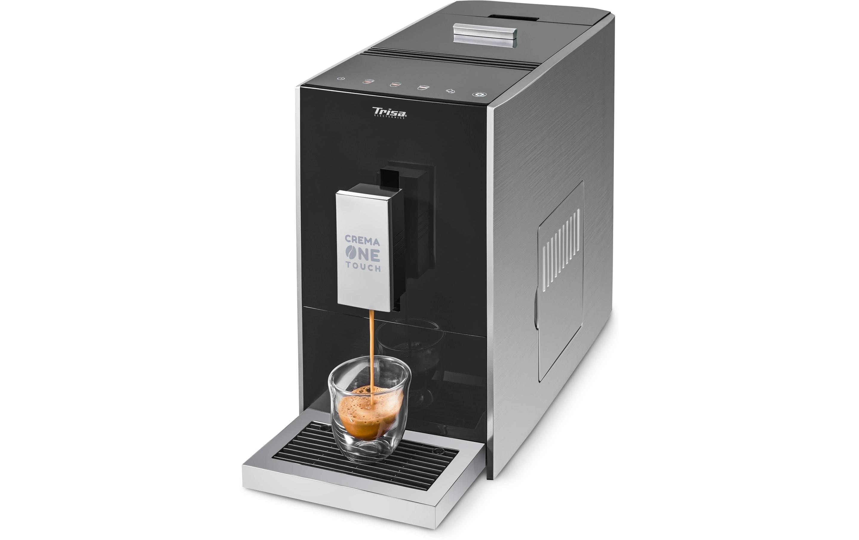 Trisa Siebträgermaschine Crema One Touch Schwarz/Silber
